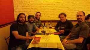 Mario, Pedro, Júlio, Oliver e Max “no” V CLPV em Colonia del Sacramento, Uruguai, em 2015